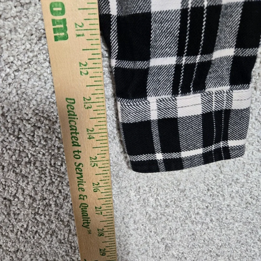 The North Face‎ mid weight Flannel Shirt Black White Plaid mens Large